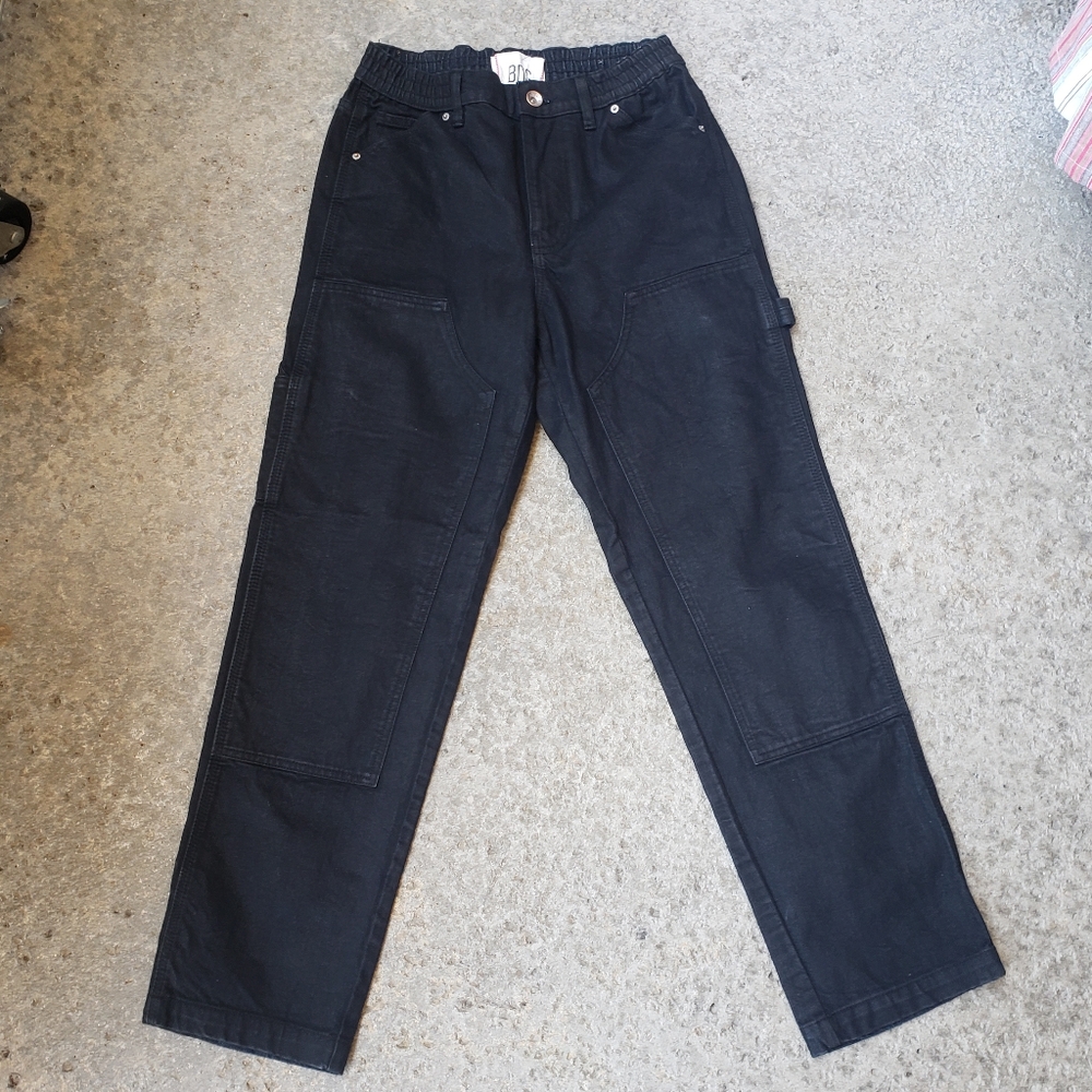 BDG Urban Outfitters Carpenter Work Pant Black Denim Jean Size SMALL Double Knee